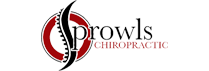 Prowls Chiropractic Center Logo With Stylized Spine Design